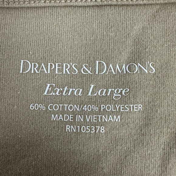 Drapers & Damons Womens Taupe Crew Neck Short Sleeve Casual Top Size XL - Picture 4 of 5